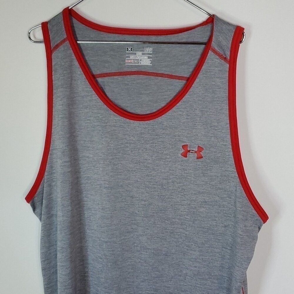 UNDER Armour large loose fit grey and red athletic jersey - Picture 2 of 5